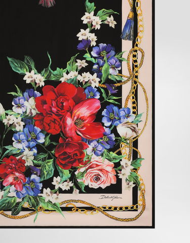 Šál Dolce & Gabbana Dolce & Gabbana Floral-Print Silk Twill Square Scarf Rôznofarebný | FN090RGDC5JHN5QG, 1