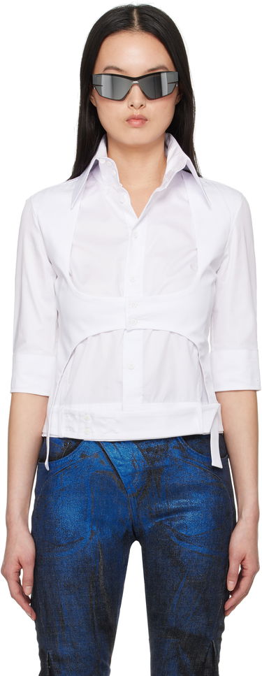 Košeľa Ottolinger Ottolinger High Collar Short Sleeve Shirt Biela | 11140011101, 0