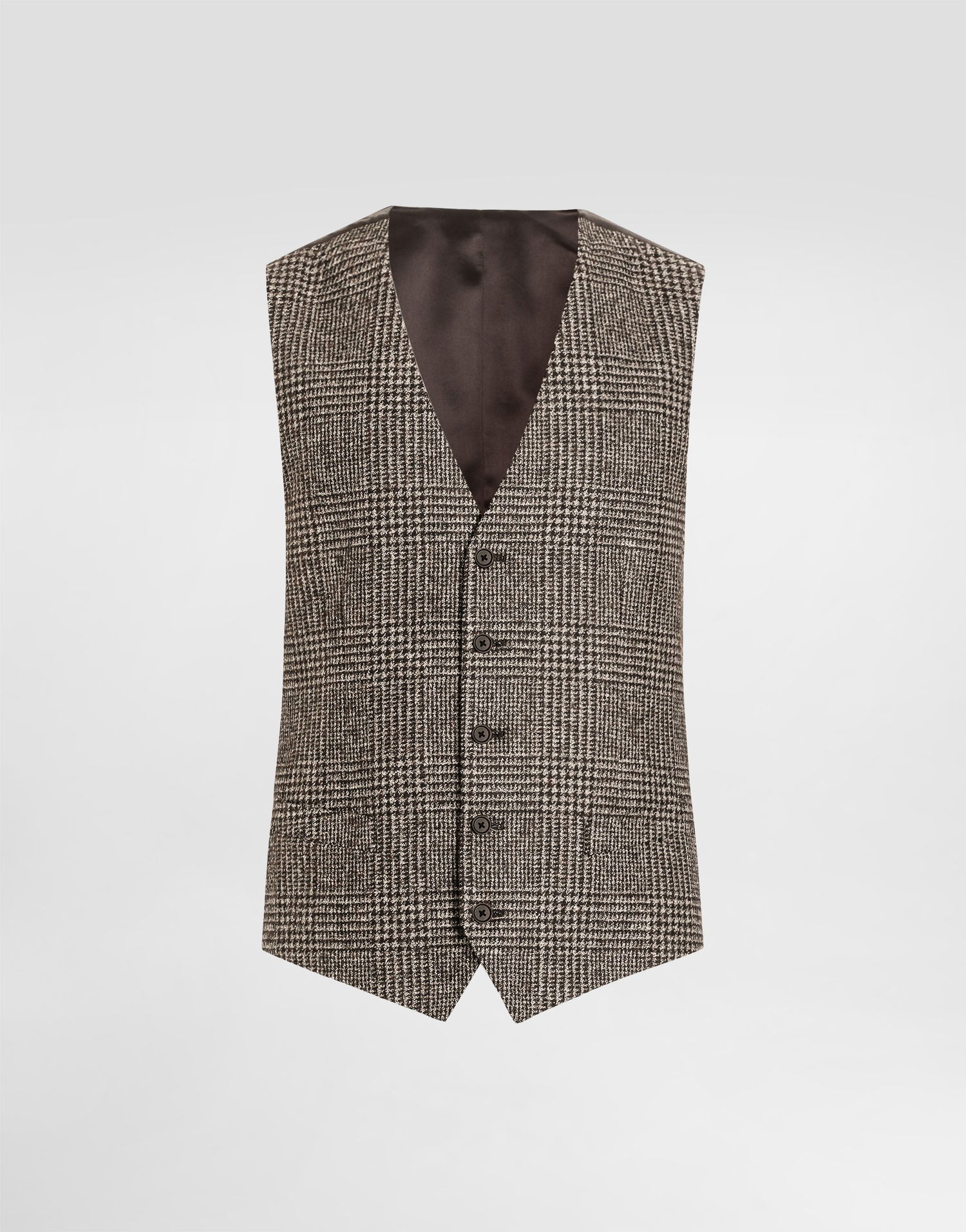 Vesta Dolce & Gabbana Dolce & Gabbana Glen Plaid Alpaca Vest Hnedá | G702UTFQMKDS8101, 0