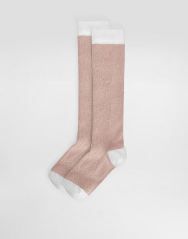 Ponožky Dolce & Gabbana Knit Logo Knee-High Socks Béžová | LBKA34JFMLYF4523, 1