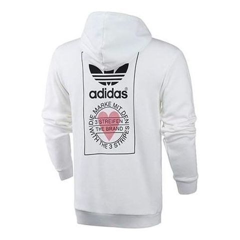 Mikina adidas Originals Back Logo Print Hoodie Biela | GK7163