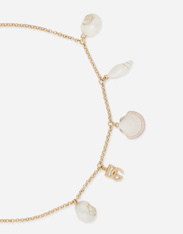 Náhrdelník Dolce & Gabbana Gold Chain Necklace With Seashells And Logo Pendant Metalická | WNQ6C5W1111ZOO00, 2