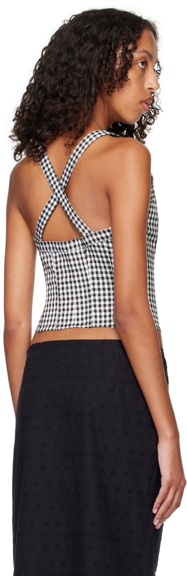Tielko Miaou Miaou Work Capsule Valda Gingham Corset Top Čierna | 7056GINOND, 2
