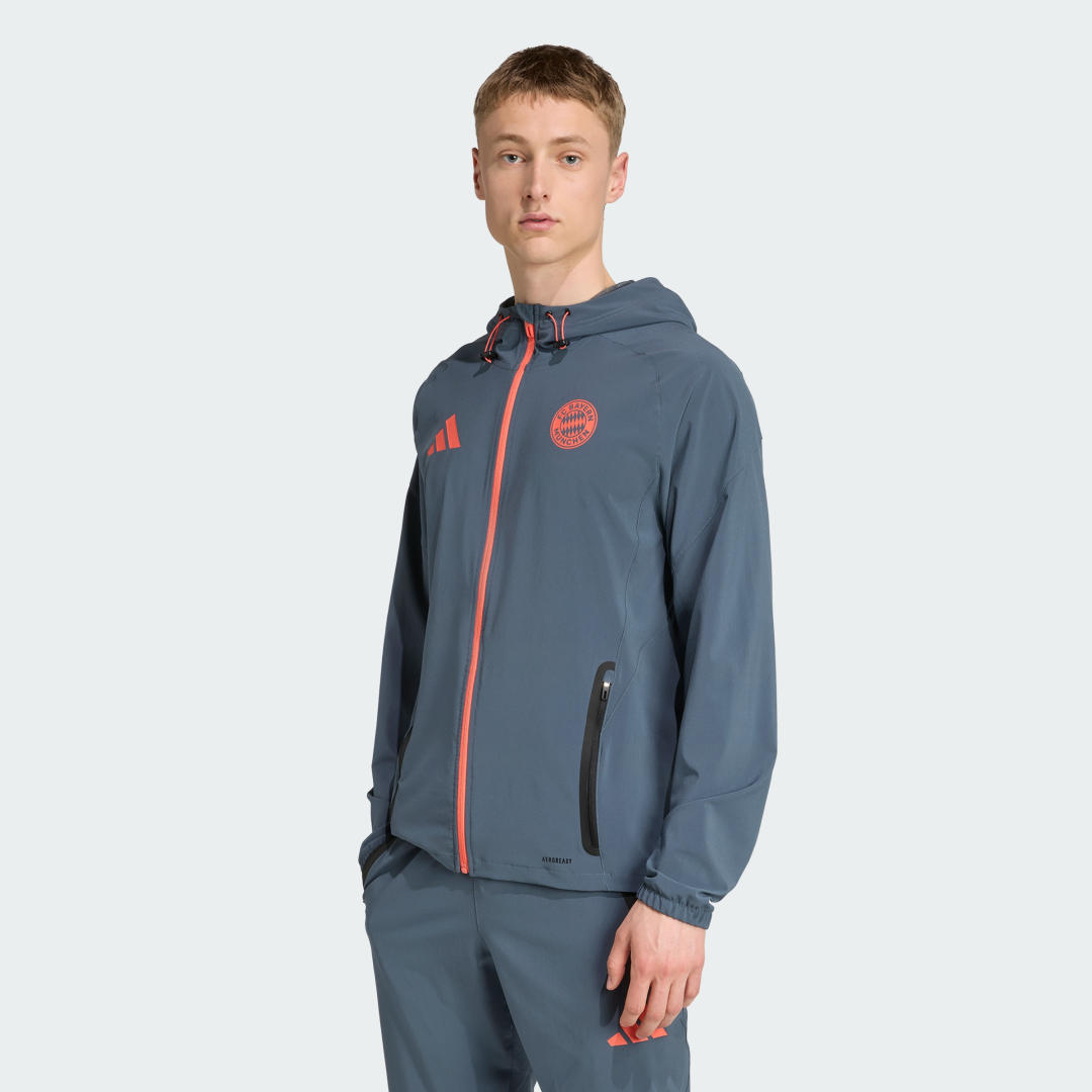 Vetrovka adidas Performance FC Bayern Munich Tiro 25 Competition Vis Tech Jacket Šedá | JV5343, 0