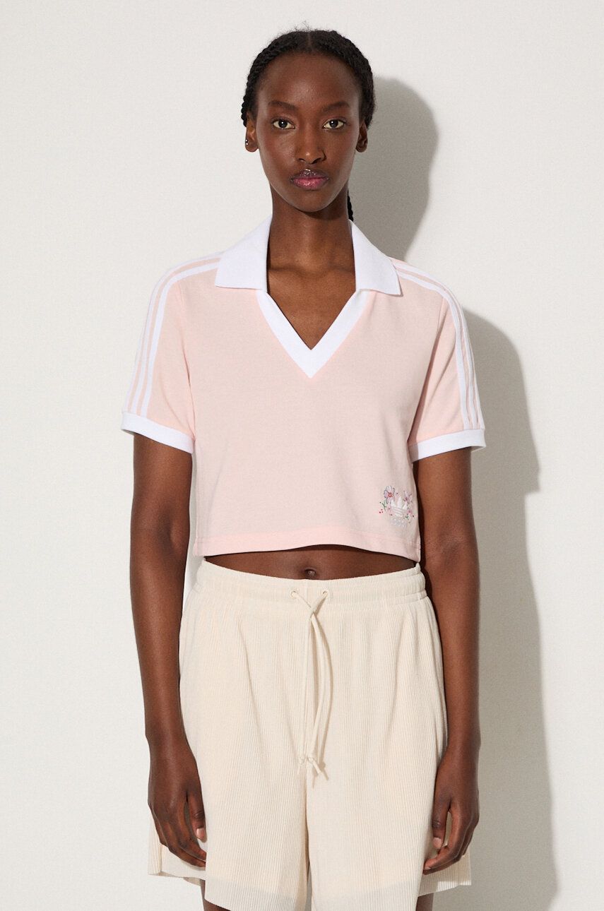 Polo tričko adidas Originals Polo Shirt Crop Ružová | IP3757, 0