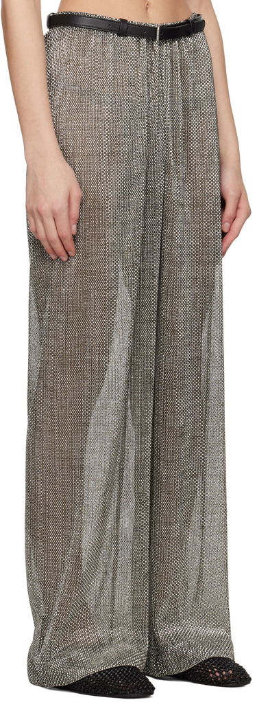 Nohavice Nanushka Nanushka Maglie Metallic Knit Trousers Metalická | NW25SSPA30082, 1