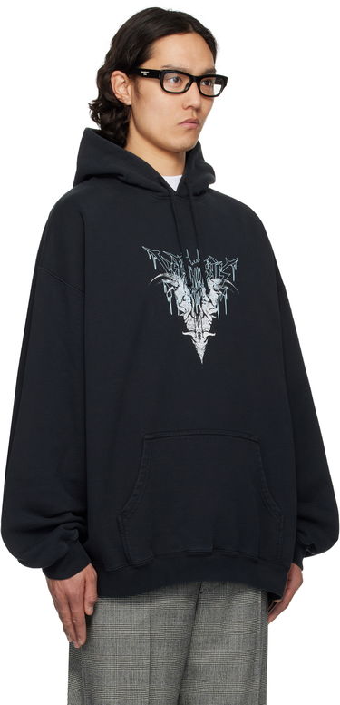 Mikina VETEMENTS Vetements Bone V Oversized Hoodie Čierna | UA66HD740B, 1