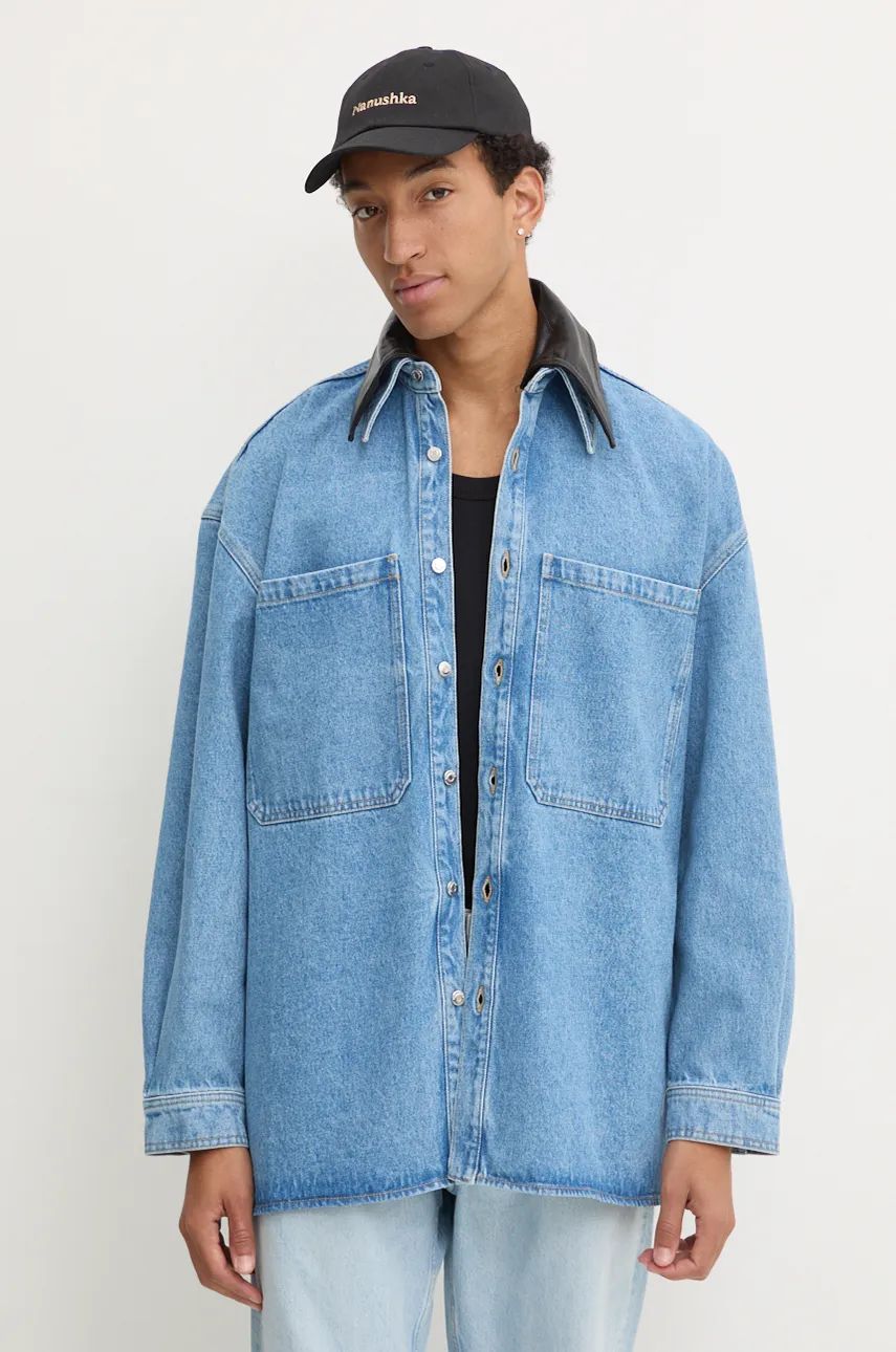 Relaxed Denim Shirt With Classic Collar