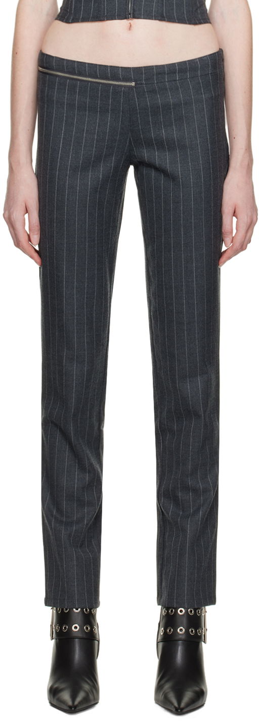 Nohavice Miaou Miaou Hannah Jewett Edition Maeve Pinstripe Trousers Šedá | 1030PSWBRI, 0