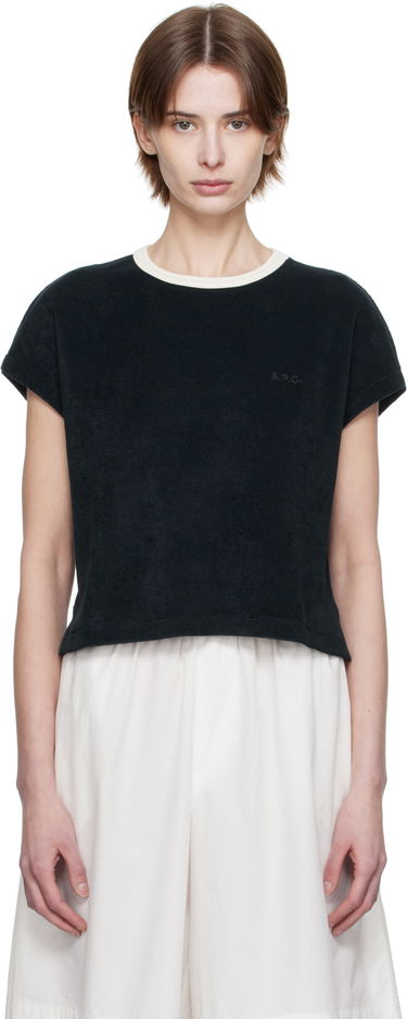 Crop Top A.P.C. Kelly Cropped Terry T-Shirt Čierna | COEWT-F26462, 0