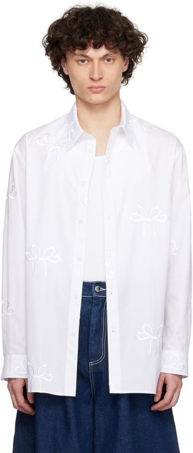 Košeľa Simone Rocha Simone Rocha Cotton Bow Easy Shirt Biela | 5185 1051, 0