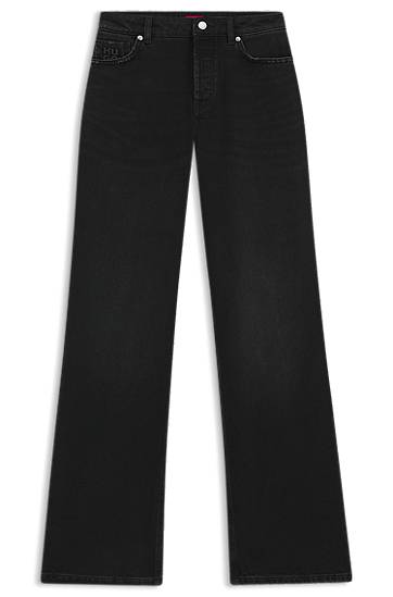 Džínsy BOSS Comfort-Stretch Wide-Leg Jeans Čierna | 50546496