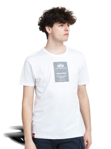 Tričko Alpha Industries Reflective Label Tee Biela | 126501 09