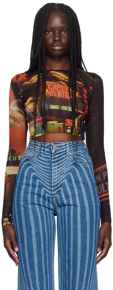 Crop Top Jean Paul Gaultier Gaultier 'The Pigalle Crop' Long Sleeve T-Shirt Rôznofarebný | 24/30-F-TO205-T552-00301550, 0