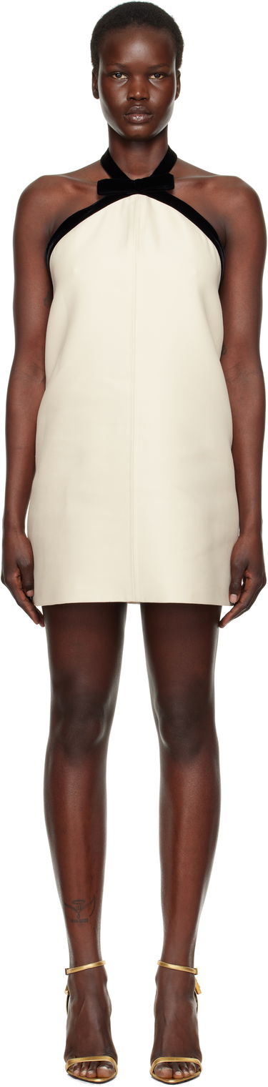 Šaty Tom Ford Tom Ford Halter Neck Velvet-Trimmed Minidress Béžová | AB3477-FAX1122, 0