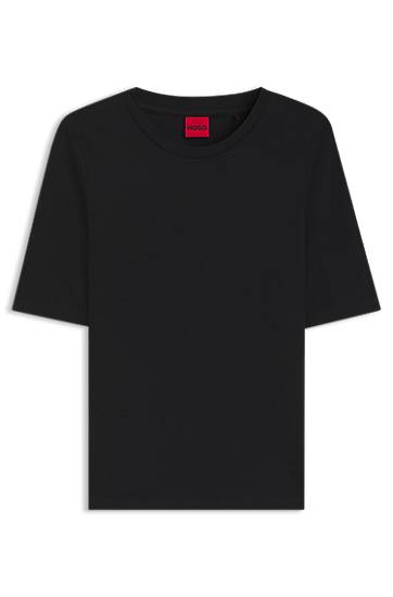 Tričko BOSS Slim Fit Stretch Cotton-Modal T-Shirt Čierna | 50515019