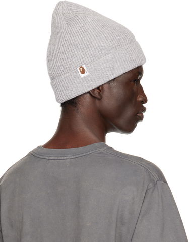 Kulicha BAPE BAPE One Point Knit Beanie Šedá | 001HTK801304M, 2