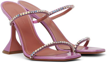 Starostlivosť o obuv Amina Muaddi Amina Muaddi Gilda Crystal-Embellished Heeled Sandals Fialová | GILDA SLIPPER CL GLITTER, 3
