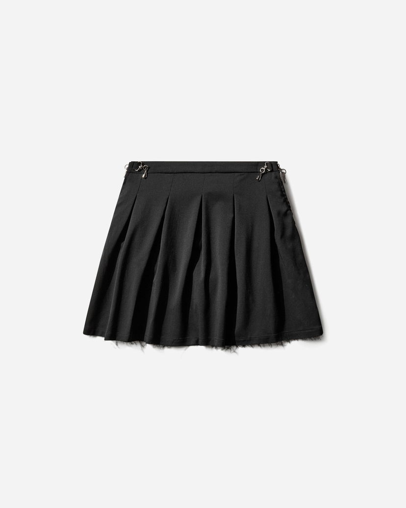 Sukňa OUR LEGACY Object Pleated Mini Skirt with Metal Clips and Raw Hem Čierna | W2264OBW 001