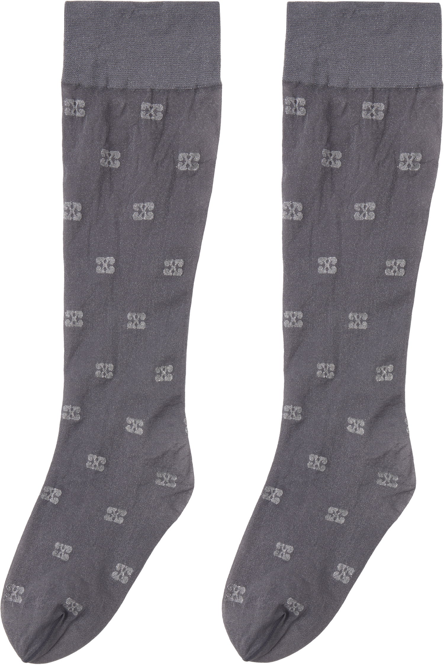 Ponožky GANNI GANNI Glitter Butterfly Knee-High Socks Šedá | A6187, 1