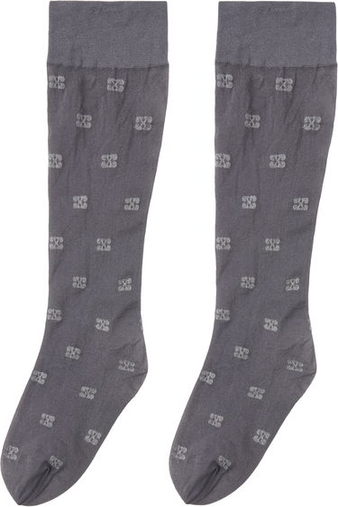Ponožky GANNI GANNI Glitter Butterfly Knee-High Socks Šedá | A6187, 1