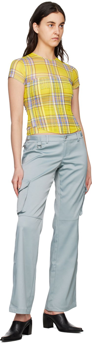 Crop Top Miaou Miaou Peri Plaid Corset T-Shirt Žltá | 7018PM1DNP, 4