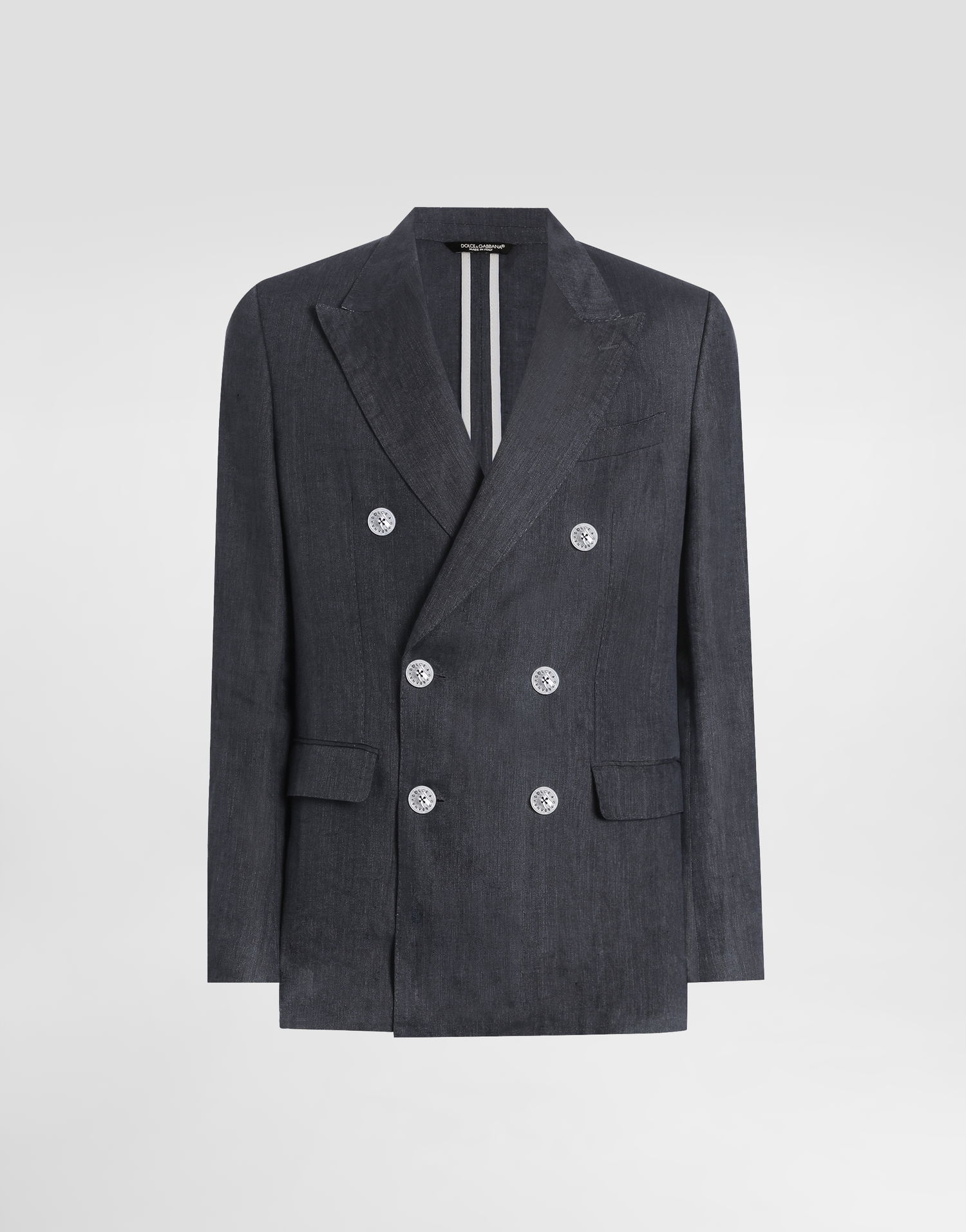 Bunda Dolce & Gabbana Dolce & Gabbana Sicilia Light Double-breasted Linen Canvas Jacket Šedá | G2QS7TFU4MFN9833, 0