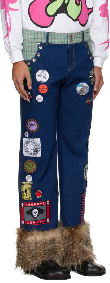 Nohavice Chopova Lowena Black Contrast Panel Snap Button Trousers Čierna | 4054, 4