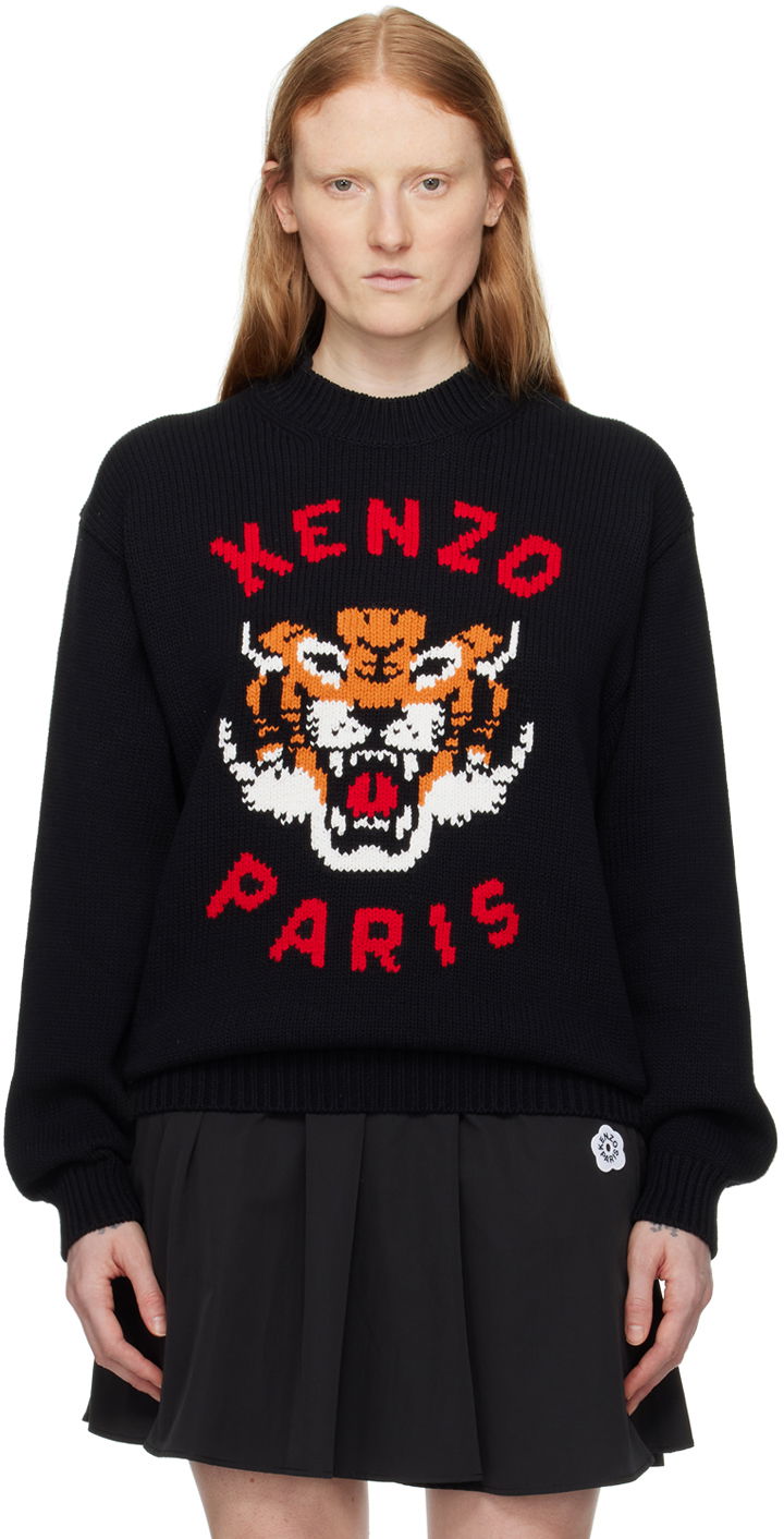 Sveter KENZO Lucky Tiger Sweater Čierna | FE58PU0143LD