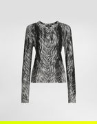 Fur-Print Silk Cardigan
