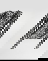 Fur-Print Silk Cardigan