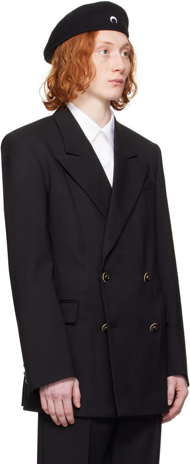 Baretka Marine Serre Marine Serre Virgin Wool Twill Fitted Blazer Čierna | MJA074A RWOV0001, 1