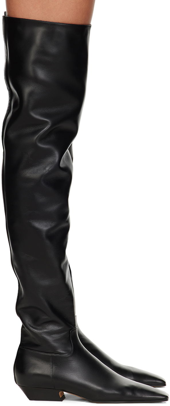 Tenisky a topánky Khaite Black 'The Marfa Over-The-Knee Flat' Boots Čierna | F1070-824, 0