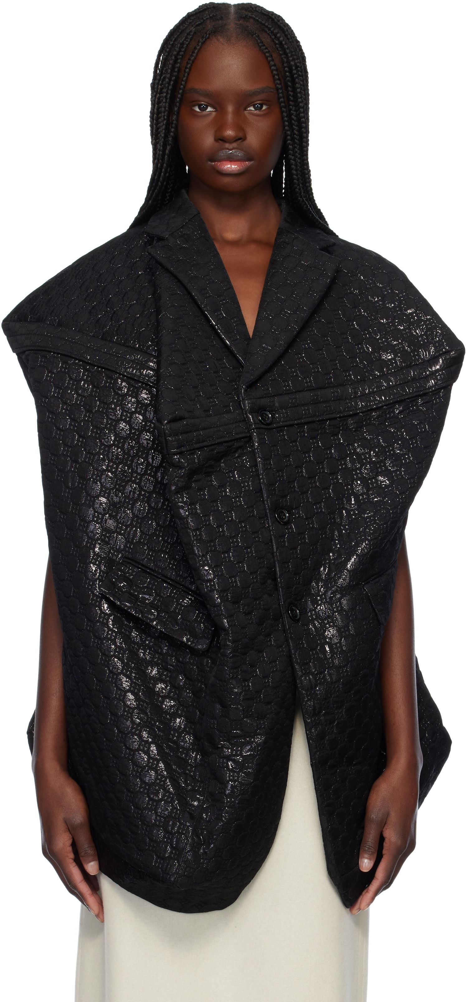 Vesta Comme des Garçons Comme des Garçons Lame Floating Weave Vest Čierna | GO-J027-051-1, 0