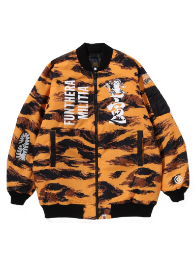 Bunda BAPE Tiger Camo Long MA-1 Jacket Oranžová | 1I70-141-001