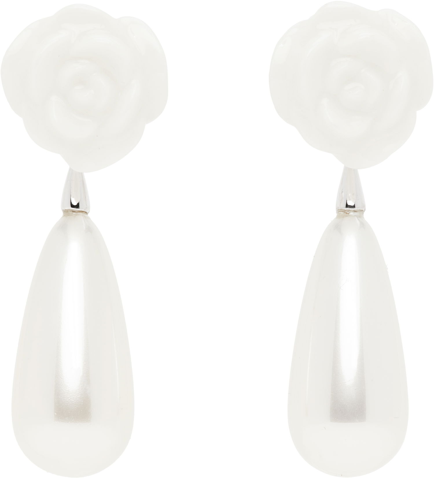 Náušnice SHUSHU/TONG SHUSHU/TONG YVMIN Edition Rose Faux-Pearl Earrings Biela | 25304WHT00DN2, 0
