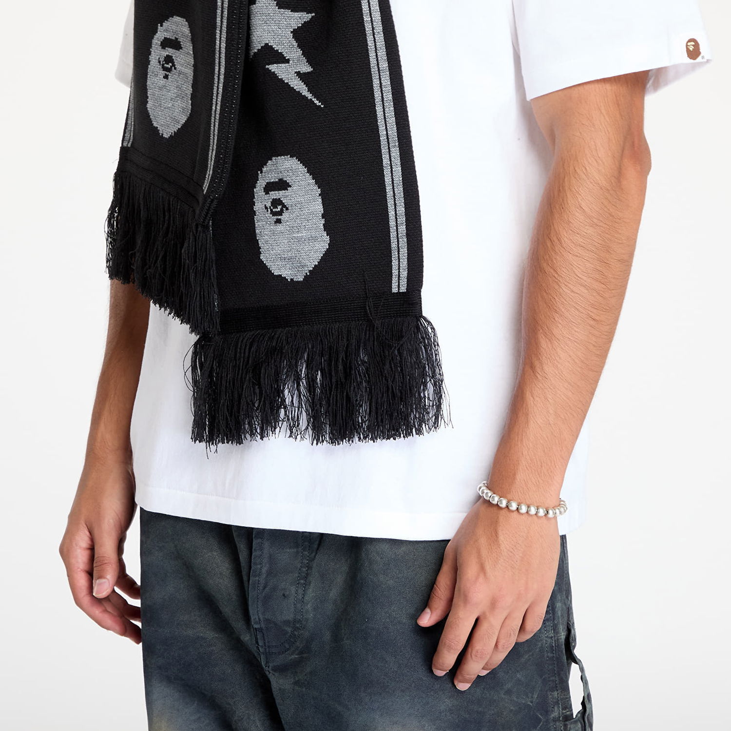 Šál BAPE Jacquard Bape Logo Long Scarf Čierna | 001GDK801011M BLK, 1