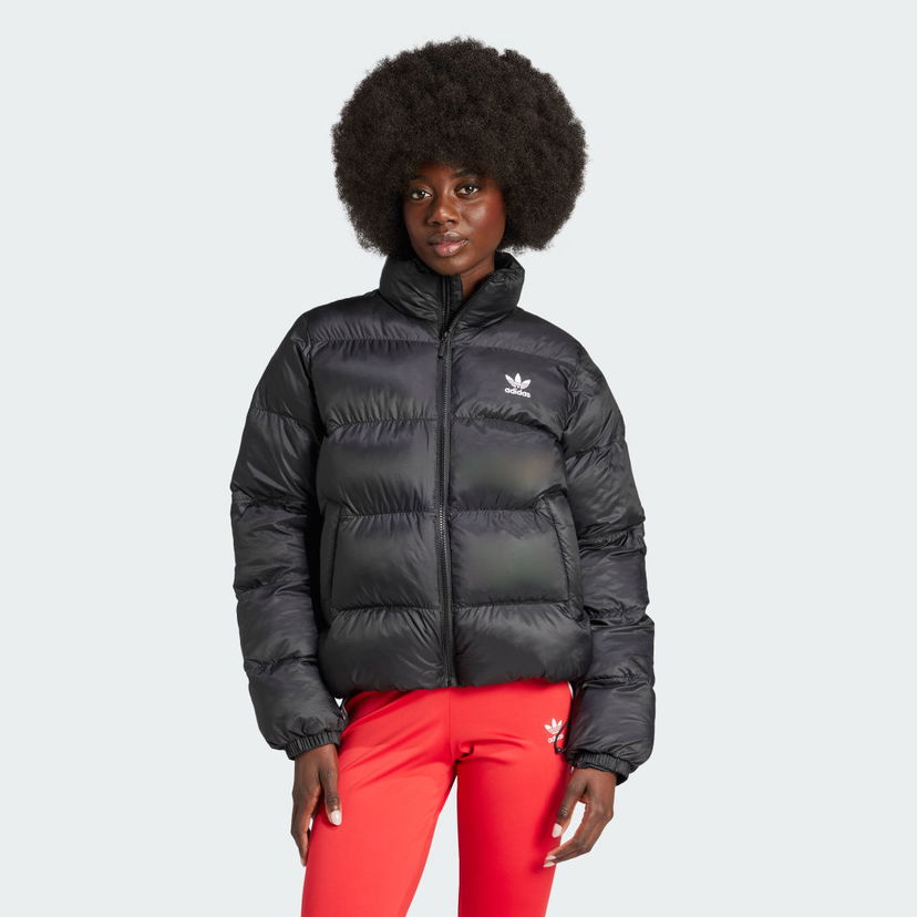 Prešívaná bunda adidas Performance Adicolor Short Puffer Čierna | JD0420