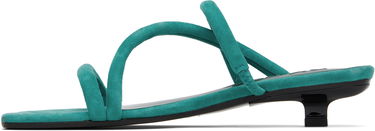 Doplnky BY FAR BY FAR Morena Kid Suede Leather Heeled Sandals Zelené | MWFHO015KL007GR047PL, 2