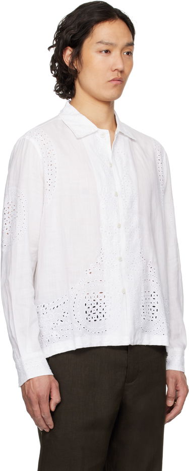 Košeľa Bode Bode Belvoir Eyelet Shirt Biela | MRS25SH039, 1