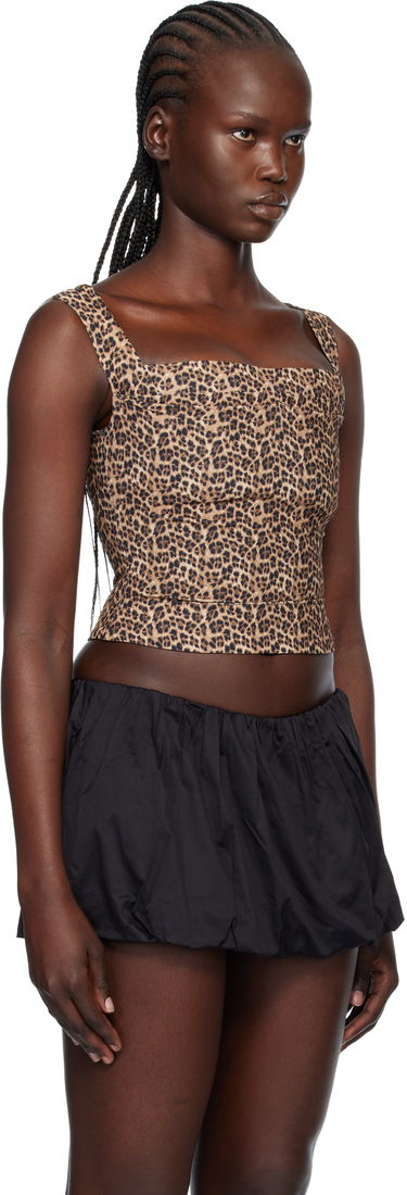 Crop Top Miaou Leopard Print Square-Neck Imogene Corset Top Rôznofarebný | 7023SCRLEO, 1