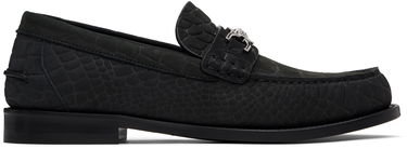 Tenisky a topánky Versace Croc-Effect Suede Loafers Čierna | 1013592_1A12292, 0