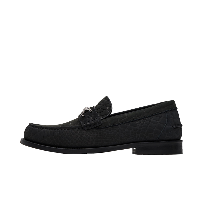 Tenisky a topánky Versace Croc-Effect Suede Loafers Čierna | 1013592_1A12292