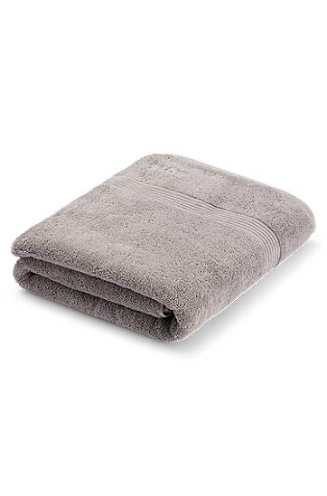 Home decor BOSS Aegean-cotton bath sheet with tonal logo Šedá | -1013446