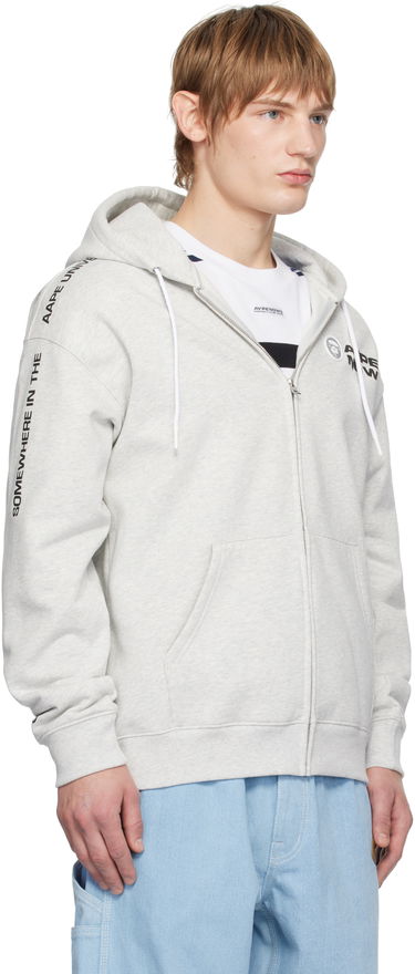 Mikina AAPE by A Bathing Ape AAPE by A Bathing Ape 'AAPE NOW' Zip-Up Hoodie Šedá | AAPSWMB327XANWH2, 1