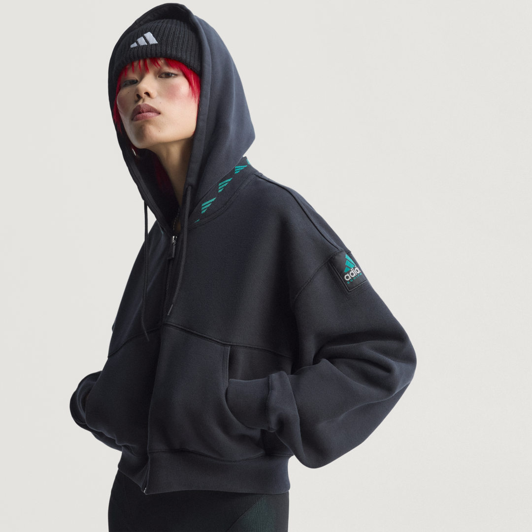 Mikina adidas Performance EQT Cropped Hoodie Čierna | JW7348, 0