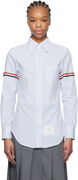 Thom Browne Striped Oxford Shirt with 4-Bar