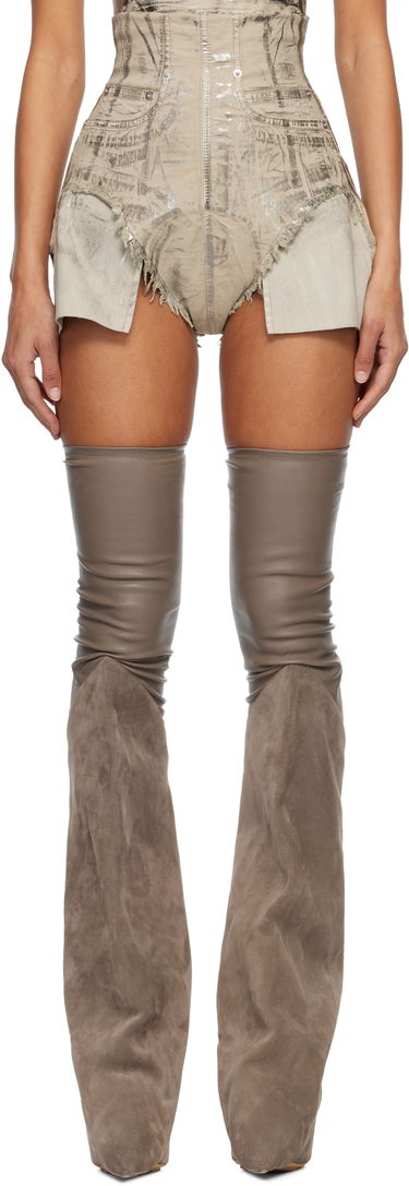 Šortky Rick Owens DRKSHDW Concordians Dirt Cutoffs Denim Shorts Béžová | DS02E7313 SDPF, 0