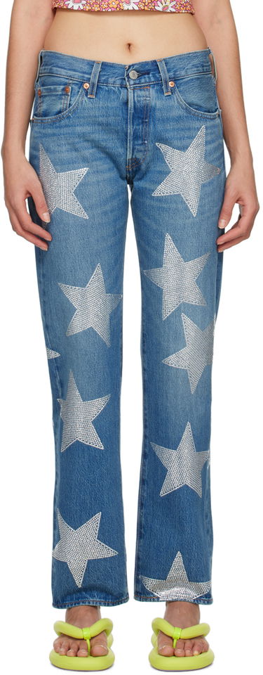 Džínsy Collina Strada Collina Strada Levi's Edition Rhinestone Star Jeans Modrá | XY6002 DEADSTOCK LEVI’S, 0