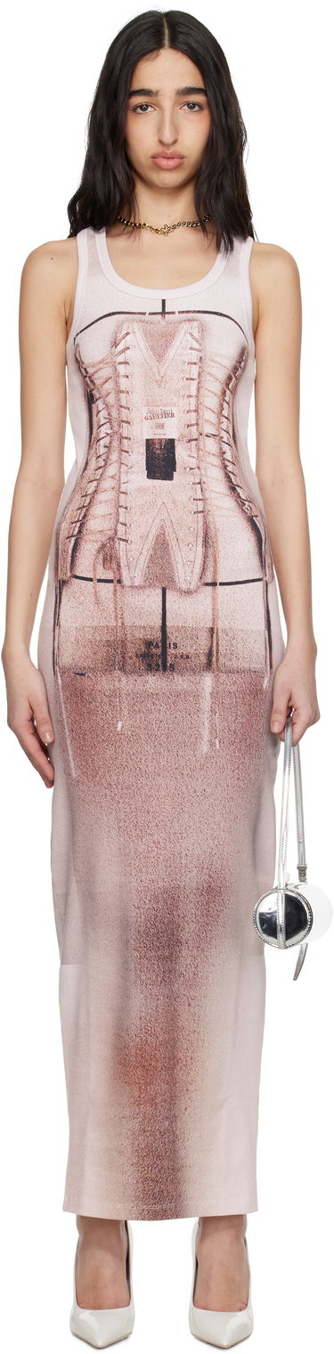 Šaty Jean Paul Gaultier Jean Paul Gaultier 'The Corset Trompe-L’oeil' Maxi Dress Ružová | 25/34-F-RO405-J582-260100, 0